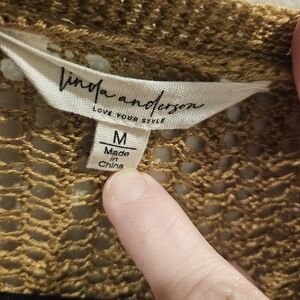 Linda Anderson Open Knit Cardigan Medium